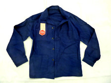 Veste de travail bleue indigo vintage , taille 44 S neuve de stock !