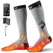 VEVOR Chaussettes Chauffantes Femme Homme Ski Batterie 6000 mAh Taille Unique