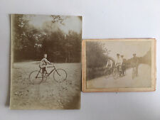 LOT 2 ancienne photo amateur, animée cycle tricycle et vélo début 1900