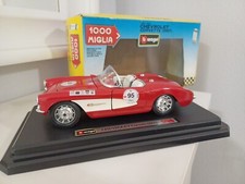 Chevrolet Corvette 1957 1000 miglia burago 1/24 - miniature rouge - rare vintage