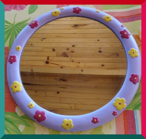 Miroir rond violet chambre - rond,
