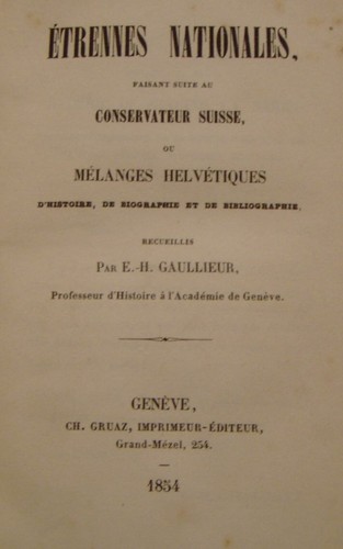 Gaullieur etrennes - -,