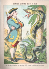 superbe livre pour enfant ancien style image épinal derniere aventure de M KRAC