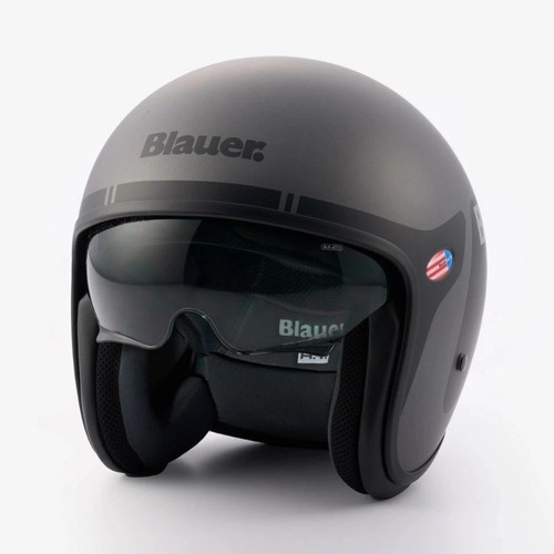 Casque moto jet - jet, blauer