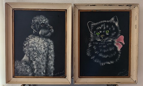 Vintage paire tableaux - vintage:,