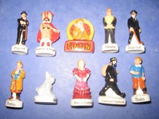 Série complete de 10 feves:  tintin