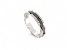 BAGUE CHANEL ULTRA PM OR BLANC 18K ET CERAMIQUE NOIRE 53 WHITE GOLD RING 2240€