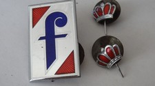 Logo, insigne Pinin Farina métal, ancien 5 x 3 cm, auto collection, vintage  F