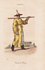 Costume Chinois Homme Chine Costumes Trachten Aquatinta Gravure 1820