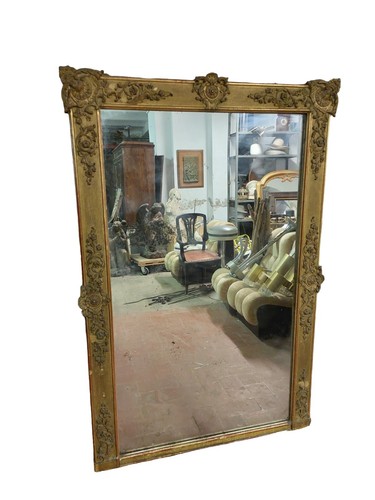 Grande miroir ancien bois - ancien, en