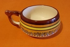 Tasse marron / orange / jaune faïence craquelé Henriot Quimper France