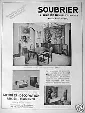 PUBLICITÉ SOUBRIER MEUBLES DÉCORATION ANCIEN MODERNE SALLE À MANGER LOUIS XV
