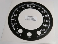 Autocollant de conversion compteur SMITHS MPH en KPH Jaguar Type-E 3,8l / 4,2l