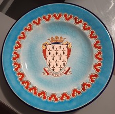 ASSIETTE ANCIENNE  EN EMAUX DE