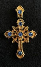 Croix Régionale  Cristaux Swarovski ,Métal Basse Fusion,Traitement Dorure Or Fin