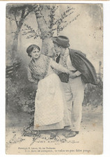 CPA CARTE postale humoristique du 2 Août 1904 "te voles un pau faïre prega"