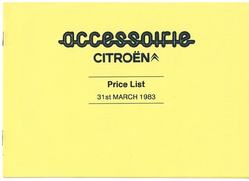 Citroen accessories price list - price,