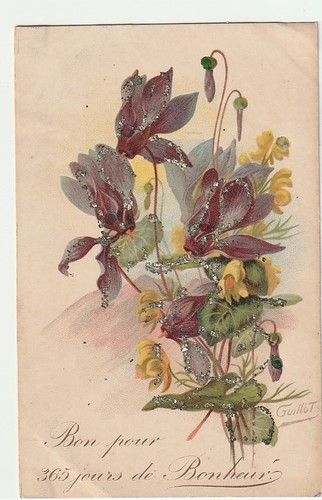 Cpa fantaisie paillettes - cpa, bon