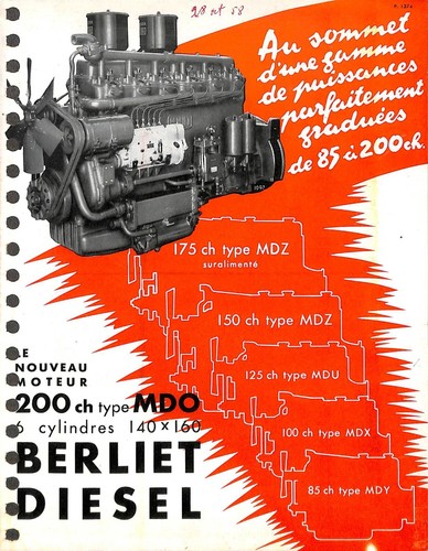 Berliet dépliant moteur - berliet,