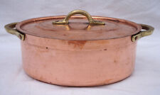 French Cookware Tinned Copper Lidded Cocotte Stew Pot Metaux Ouvres France