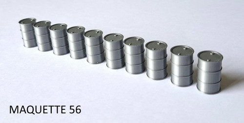 Lot fûts gris - 1/50, bidons