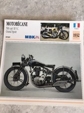 Motobécane 500 B5C Grand Sport 1932 Carte moto Collection Atlas France