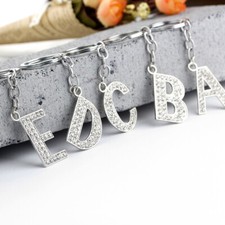 Porte-Clés Alphabet En Cristal Brillant Initiales Az Lettre Argent Clé Ch Ca /