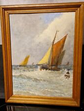 MARINE PEINTURE ANCIENNE SIGNATURE A IDENTIFIER