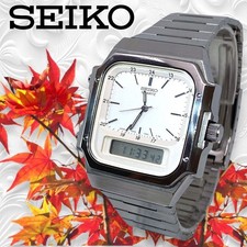 Montre SEIKO Analogique Numérique Vintage Alarme 3 Aiguilles Classic Timepiec...