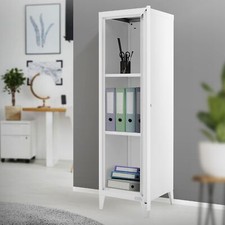Armoire-vestiaire 3 compartiments intérieurs en acier blanc 38x38x137,5 cm haute