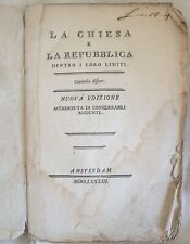 La Chiesa Et La République Dans Leurs Limites Indixe Livres Interdits 1783