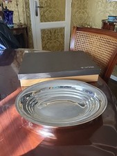 Argenterie Superbe Plat De Service Creux Métal Argenté Poinconné St Médard