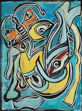 Tableau Peinture acrylique sur papier 50x65