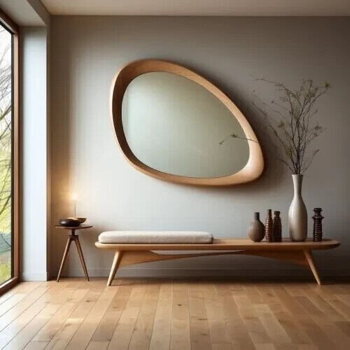 Miroir mural asymétrique fait