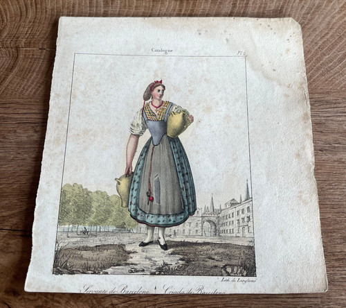Gravure ancienne costume - gravure,
