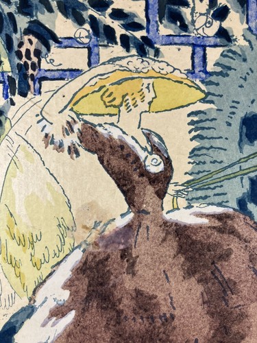 Aquarelle époque art déco - aquarelle, d'époque
