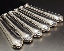 NOGENT 12 COUTEAUX A ENTREMET EN METAL ARGENTE LAMES INOX VERS 1950