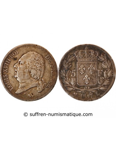 France louis xviii 5 francs - 5,