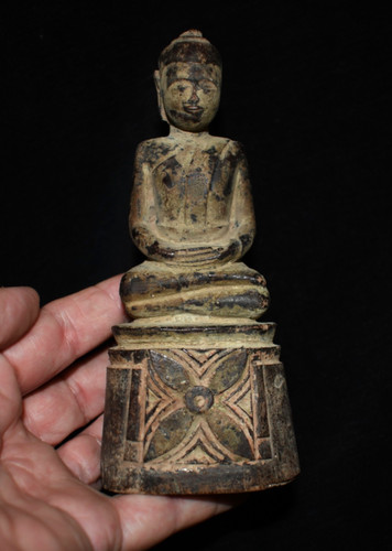Antique wood buddha figure - antique,