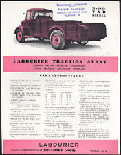AUTOMOBILIA Prospectus publicité LABOURIER Camion Traction TAD vintage truck ad 