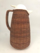 Verseuse thermos isotherme gourde entourée de paille vintage
