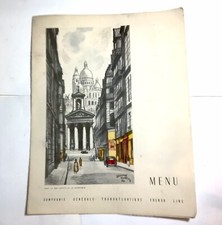 Menu 1951 Paquebot Liberté