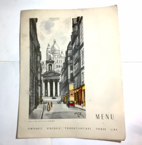 Menu 1951 paquebot - 1951, liberté