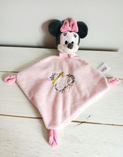 NICOTOY doudou plat rose carré losange rose Minnie coeur love nature DISNEY baby