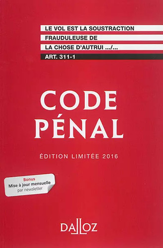 Code pénal 2016 - ., Édition