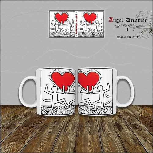 Mug tasse keith haring coeur - tasse,