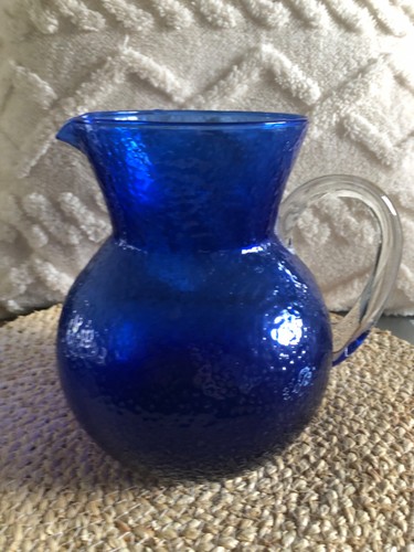 Pichet bleu cobalt verre - pichet, en