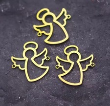 Connecteur breloque ange acier inoxydable doré