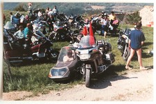 Motos, rasso, rassemblement - Photo vintage snapshot, Buis les baronnies 1989