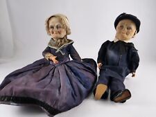 PLANTADE Couple de Poupée anciennes corps articulé en composite tête tissu 44 cm